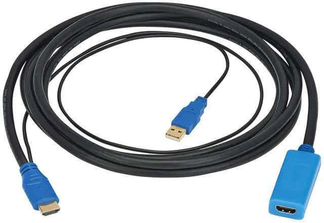 Alt view image 2 of 7 - Tripp Lite Series 10-Foot 8K HDMI Extension Cable Male-to-Female Adapter with Active Signal Booster/Repeater (M/F), 10ft / 3.1m, 8K@60Hz, HDR, 4:4:4, HDCP 2.3, 3-Year Warranty (P569-A10-MF-8K6)