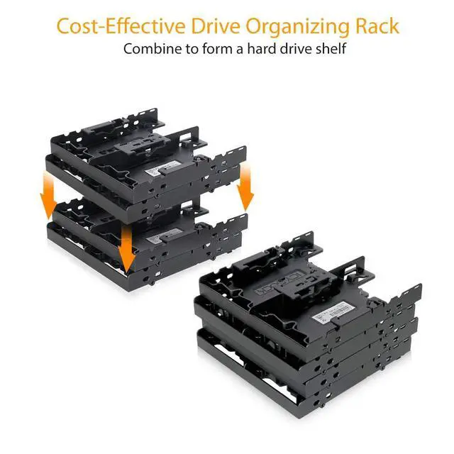 Alt view image 7 of 7 - 4 x 2.5 HDD / SSD Bracket Mount Kit Adapter for 5.25 Drive Bay - FLEX-FIT Quattro MB344SP