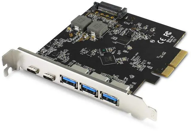 Alt view image 7 of 8 - Vantec 5-Port USB 3.2 Gen2x2 (Total 20Gbps) with 2C and 3A PCIe Host Card (UGT-PC3A2C), Full Height