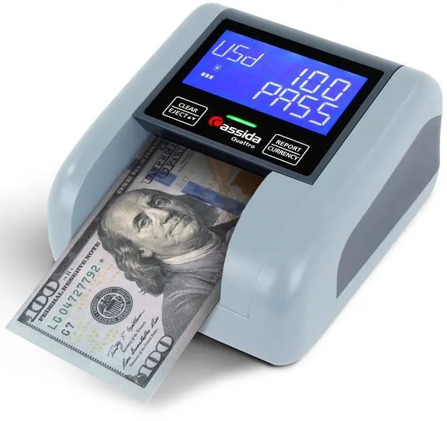Alt view image 7 of 13 - Cassida Quattro  4-Way Counterfeit Detector - Infrared; Magnetic Strip Detection - Magnetic Thread Security - UV Light - U.S. Currency