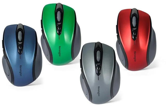 Alt view image 5 of 5 - Pro Fit Mid-Size Wireless Mouse, Emerald Green (K72424AM) | 1750 dpi high definition sensor, long range 2.4 GHz radio, nano dongle tucks inside, scroll and speed select controls