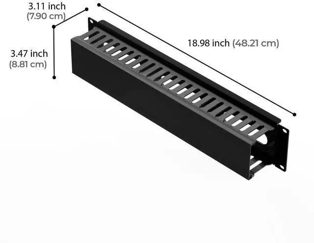 Alt view image 6 of 12 - IOGEAR 2U 19" Horizontal Cable Management Duct with Cover and Mounting Screws, Slotted Finger Duct Wire Organizer for Server/Network/Equipment Rack and Cabinets (GROHD2U)