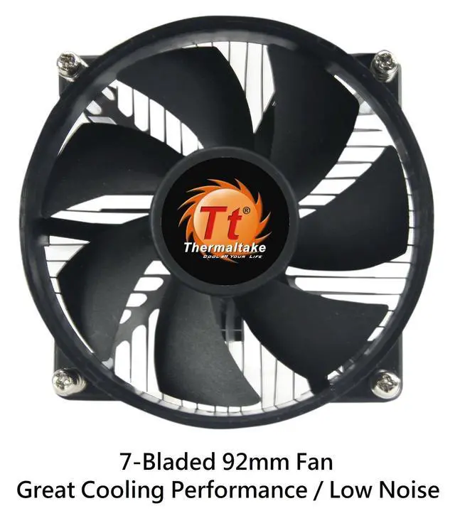 Alt view image 3 of 7 - thermaltake 7-bladed 92mm 4-pins pwm aluminum extrusion cpu cooling fan for intel core i7/i5/i3 clp0556-b