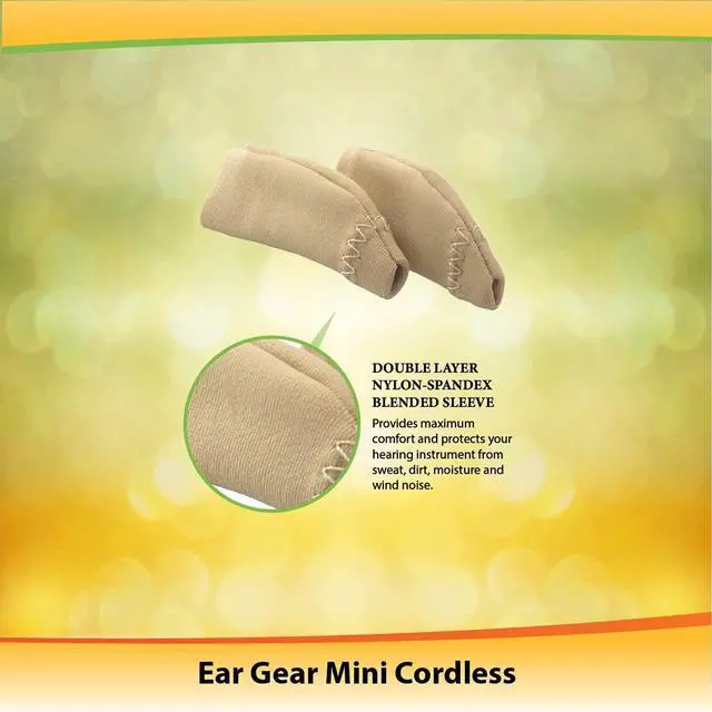 Alt view image 2 of 6 - Ear Gear Mini Cordless  Protect Hearing Aids from Dirt, Sweat, Moisture, Wind  Fits Hearing Instruments 1 to 1.25