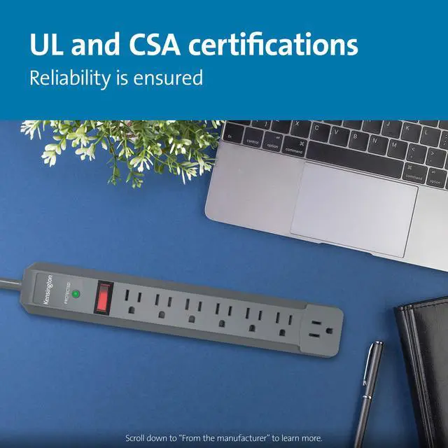 Alt view image 5 of 6 - Guardian 7-Outlet, 6-Foot Cord, & 540 Joules Premium Surge Protector (K38217NA)