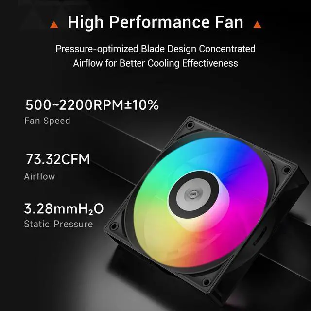 Alt view image 3 of 7 - PCCOOLER CPS ARGB CPU Cooler, RT400 ARGB 4 Heat Pipes, 120mm PWM Fan, 235W TDP, Quiet Cooling, Universal for Intel LGA 115X/1200/1700/1851 & AMD AM4/AM5