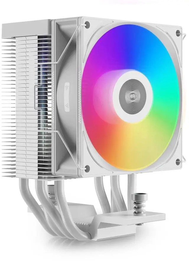 Alt view image 8 of 14 - PCCOOLER CPS R400 ARGB CPU Air Cooler, 4 Direct Contact Heat Pipes, 180W TDP, ARGB Top Cover, 133mm Tall, 92mm PWM Slient ARGB Fan, for Intel LGA 1851/1700/1200/115X & AMD AM5/AM4, White