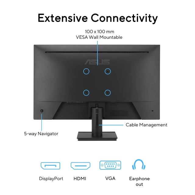 Alt view image 6 of 7 - VA249QG 24 Inch 1080P 120Hz Eye Care Gaming Monitor, HDMI, DisplayPort IPS, Full HD, 99% sRGB, VGA, Frameless, Adaptive-Sync, 1ms, Speakers, Low Blue Light, Flicker Free, VESA Wall Mount