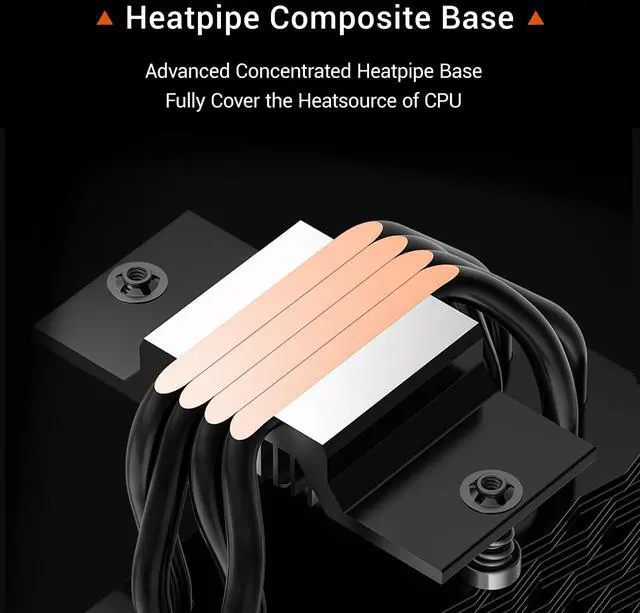 Alt view image 5 of 7 - PCCOOLER CPS ARGB CPU Cooler, RT400 ARGB 4 Heat Pipes, 120mm PWM Fan, 235W TDP, Quiet Cooling, Universal for Intel LGA 115X/1200/1700/1851 & AMD AM4/AM5