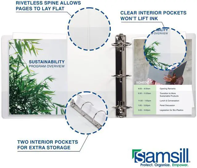 Alt view image 14 of 15 - Samsill Economy 1" 3 Round Ring View Binder 12 Pack White I008537C