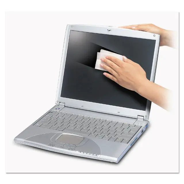 Alt view image 2 of 2 - 3M CL630 Notebook Screen Cleaning Wet Wipes, Cloth, 7 x 4, White, 24/Pack