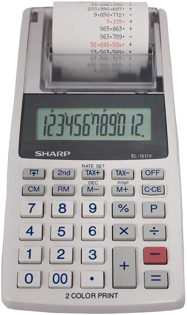 Alt view image 13 of 19 - Sharp EL-1611V Printing Calculator Black/Red Print 2 Line/Second EL1611V