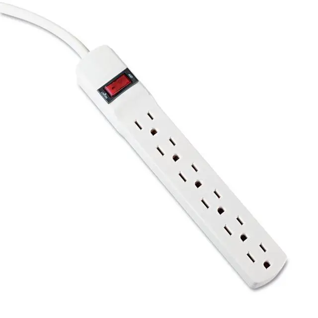 Alt view image 2 of 6 - 73315 Six-Outlet Power Strip, 15-Foot Cord, 1-15/16 x 10-3/16 x 1-3/16, Ivory