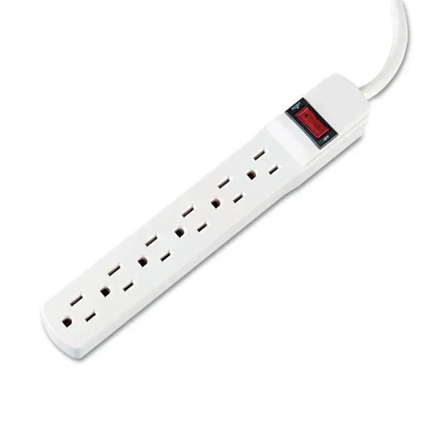 Alt view image 5 of 6 - 73315 Six-Outlet Power Strip, 15-Foot Cord, 1-15/16 x 10-3/16 x 1-3/16, Ivory