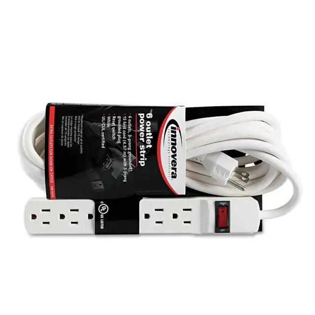 Alt view image 6 of 6 - 73315 Six-Outlet Power Strip, 15-Foot Cord, 1-15/16 x 10-3/16 x 1-3/16, Ivory