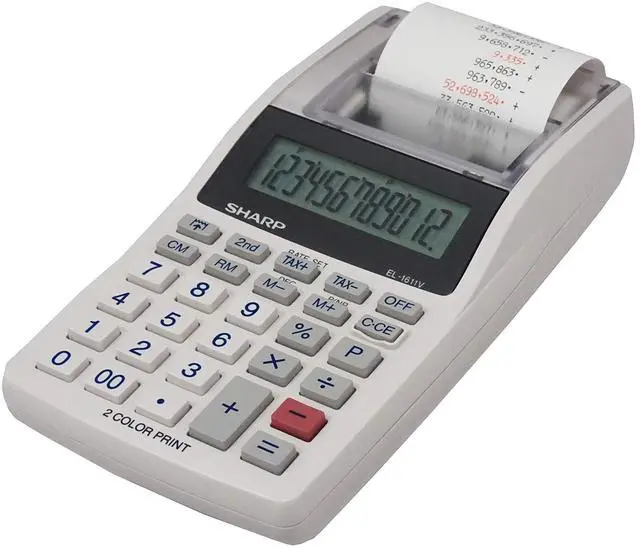 Alt view image 18 of 19 - Sharp EL-1611V Printing Calculator Black/Red Print 2 Line/Second EL1611V