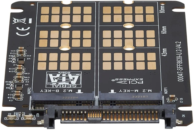 Alt view image 5 of 7 - Tripp Lite U.2 to M.2 Adapter for M.2 PCIe 3.0 NVMe SSD, SFF-8639, Backward Compatible with PCIe 2.0 & 1.0, Supports B+M Key SATA and M-Key SSDs in 2242 2260 & 2280 Sizes, 1-Year Warranty (P970-U2M2)