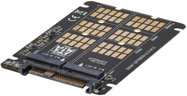 Alt view image 4 of 7 - Tripp Lite U.2 to M.2 Adapter for M.2 PCIe 3.0 NVMe SSD, SFF-8639, Backward Compatible with PCIe 2.0 & 1.0, Supports B+M Key SATA and M-Key SSDs in 2242 2260 & 2280 Sizes, 1-Year Warranty (P970-U2M2)