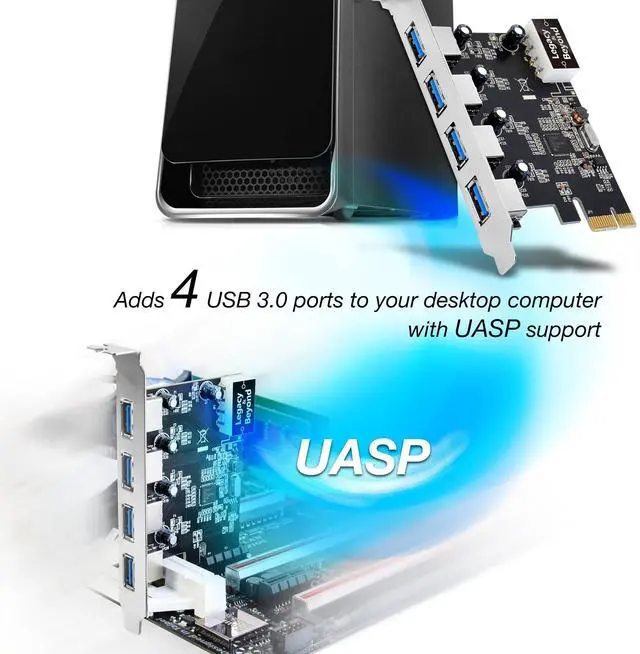 Alt view image 7 of 7 - SIIG Legacy and Beyond USB 3.0 4-Port External PCIe Host Card