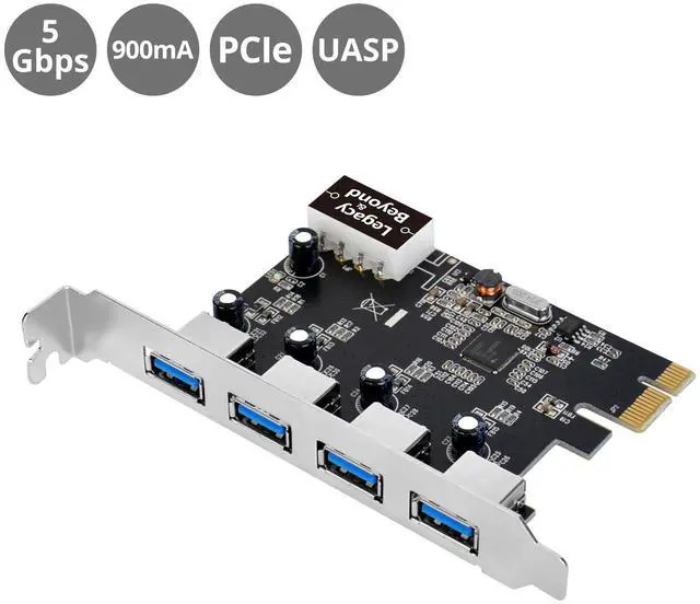 Alt view image 2 of 7 - SIIG Legacy and Beyond USB 3.0 4-Port External PCIe Host Card