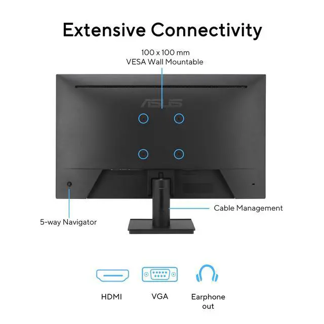 Alt view image 6 of 7 - Monitor VA279HG 27" Full HD 120Hz IPS Sin Marco Eye Care Adaptive-Sync