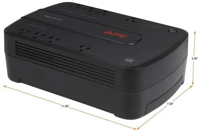 Alt view image 3 of 6 - Back-UPS 550VA / 330W Battery Backup & Surge Protector, 8 Outlets, RJ45 Ethernet Protection, BE550G Uninterruptible Power Supply for Computers, Wireless Routers, and Home Office Electronics