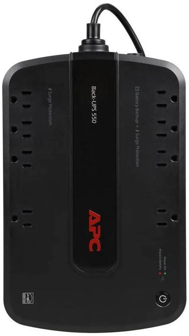 Alt view image 6 of 6 - Back-UPS 550VA / 330W Battery Backup & Surge Protector, 8 Outlets, RJ45 Ethernet Protection, BE550G Uninterruptible Power Supply for Computers, Wireless Routers, and Home Office Electronics