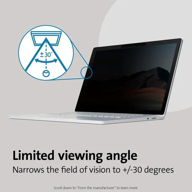 Alt view image 11 of 15 - Kensington SA15 Privacy Screen for Surface Book 2/3 15" K55522WW
