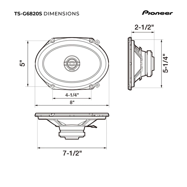 Alt view image 6 of 7 - PIONEER G-Series TS-G6820S 6" x 8" 2-Way Coaxial Car Speakers 250W Max | Great Stock Upgrade, Balanced Sound + Smooth Treble, High-Efficiency Speaker Designed for OEM Power