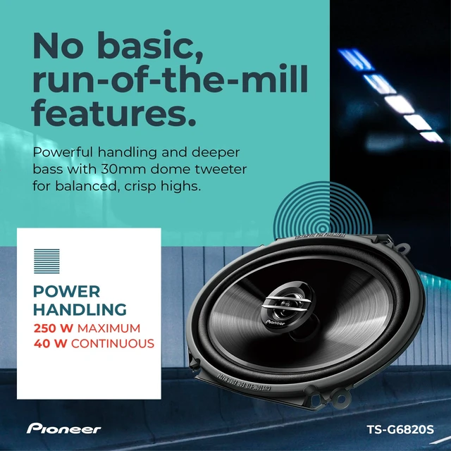 Alt view image 4 of 7 - PIONEER G-Series TS-G6820S 6" x 8" 2-Way Coaxial Car Speakers 250W Max | Great Stock Upgrade, Balanced Sound + Smooth Treble, High-Efficiency Speaker Designed for OEM Power