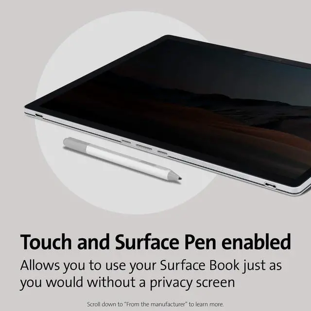 Alt view image 13 of 15 - Kensington SA15 Privacy Screen for Surface Book 2/3 15" K55522WW