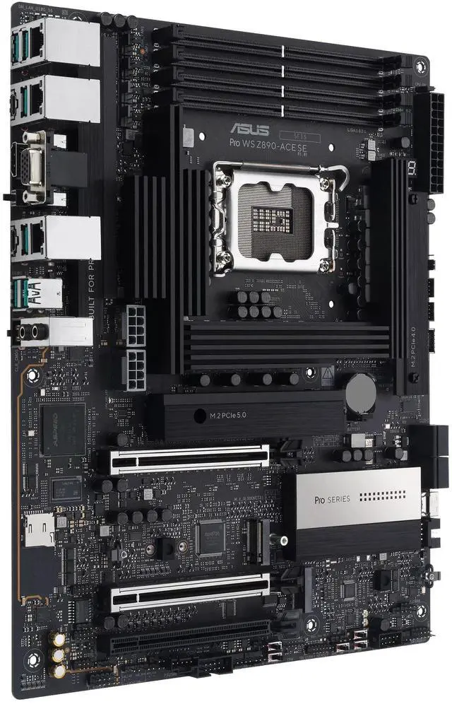 Alt view image 3 of 7 - ASUS Pro WS Z890-ACE SE Z890 LGA 1851 ATX Motherboard, Intel® Core Ultra Series 2 Ready, Advanced AI PC-Ready, PCIe® 5.0, DDR5, 10G & 2.5G LAN, 4X M.2, USB 20Gbps, Thunderbolt 4, onboard BMC, AI OC