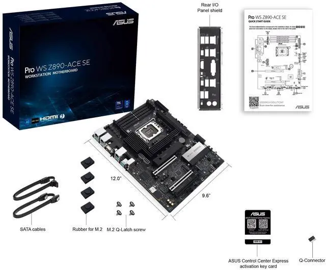 Alt view image 6 of 7 - ASUS Pro WS Z890-ACE SE Z890 LGA 1851 ATX Motherboard, Intel® Core Ultra Series 2 Ready, Advanced AI PC-Ready, PCIe® 5.0, DDR5, 10G & 2.5G LAN, 4X M.2, USB 20Gbps, Thunderbolt 4, onboard BMC, AI OC