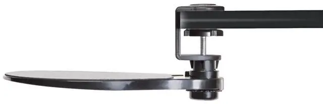 Alt view image 3 of 8 - Aidata UM003B Mouse Platform Under Desk, Sturdy Metal Clamp Fits Onto Desks Up To 40mm/1.57", Platform Rotates 360 Degrees To Hide Mouse Under The Desk, Built-in Cable Clip Keeps Mouse In Place, Black