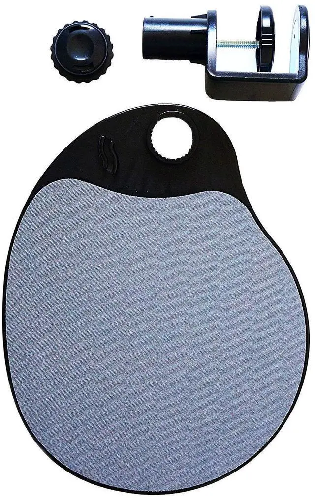 Alt view image 8 of 8 - Aidata UM003B Mouse Platform Under Desk, Sturdy Metal Clamp Fits Onto Desks Up To 40mm/1.57", Platform Rotates 360 Degrees To Hide Mouse Under The Desk, Built-in Cable Clip Keeps Mouse In Place, Black