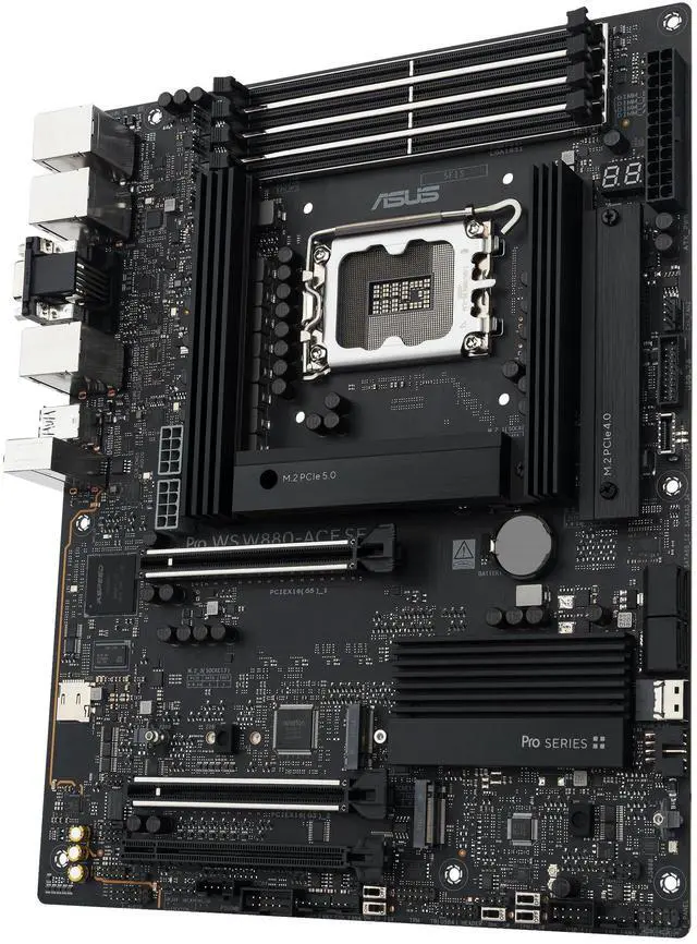 Alt view image 7 of 7 - ASUS Pro WS W880-ACE SE Intel® Core Ultra Processor (Series 2) LGA 1851 ATX Motherboard, 8+1+2+2 Power Stages, PCIe® 5.0 Ready for Next-gen GPUs, DDR5, Thunderbolt 4 Type-C®, 2X 2.5 GbE LAN, 4X M.2