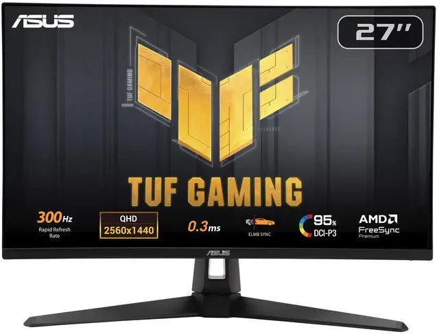 Alt view image 10 of 20 - ASUS TUF Gaming 27" 1440P Monitor (VG27AQM5A) - QHD (2560x1440), 300Hz, Fast IPS, Extreme Low Motion Blur Sync, 0.3ms, Speaker, 95% DCI-P3, Shadow Boost, DisplayWidget Center