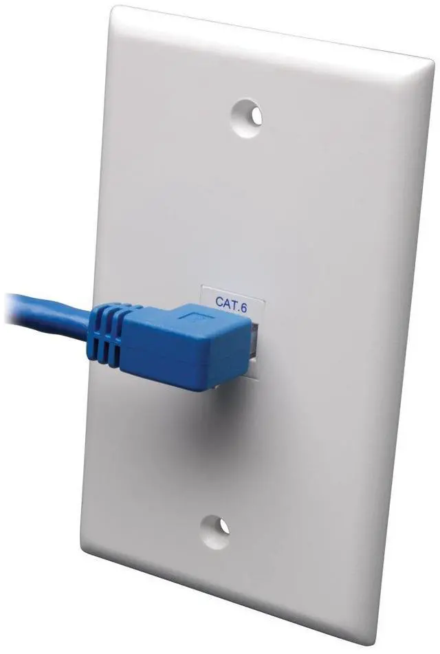 Alt view image 2 of 4 - Tripp Lite Cat6 Gigabit Molded Patch Cable (RJ45 Left Angle M to RJ45 M) Blue, 3-ft.(N204-003-BL-LA)