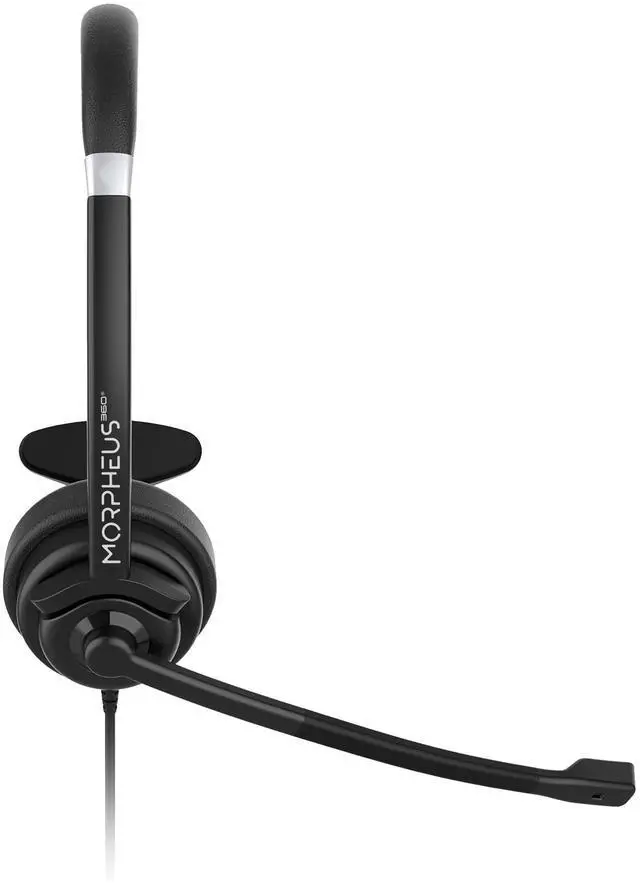 Alt view image 13 of 15 - Morpheus 360 Connect USB Mono Headset with Boom Microphone - Noise Cancelling - Reversible Design - Protein Leather Ear Cushion - in-Line Volume Controls - Mute Button - Black - HS5200MU