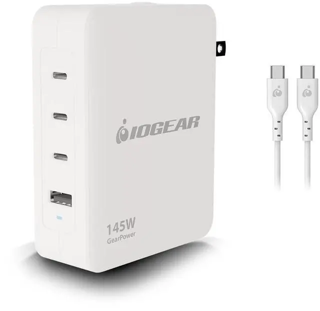 Alt view image 5 of 9 - IOGEAR GearPower 145W Multiport Charger - 145 W - 4 ft Cable - 28 V DC Output - 5 A - 1