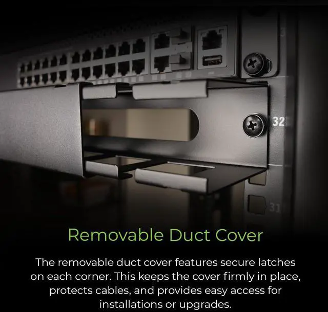 Alt view image 5 of 10 - IOGEAR 1U 19" Horizontal Cable Management Duct  Finger Duct with Removable Cover, Metal Construction (GROHD1U)