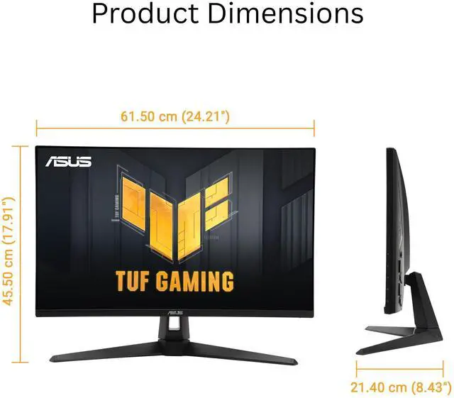 Alt view image 15 of 20 - ASUS TUF Gaming 27" 1440P Monitor (VG27AQM5A) - QHD (2560x1440), 300Hz, Fast IPS, Extreme Low Motion Blur Sync, 0.3ms, Speaker, 95% DCI-P3, Shadow Boost, DisplayWidget Center