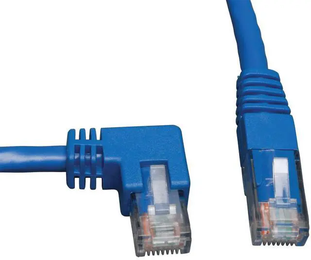 Main image of Tripp Lite Cat6 Gigabit Molded Patch Cable (RJ45 Left Angle M to RJ45 M) Blue, 3-ft.(N204-003-BL-LA)