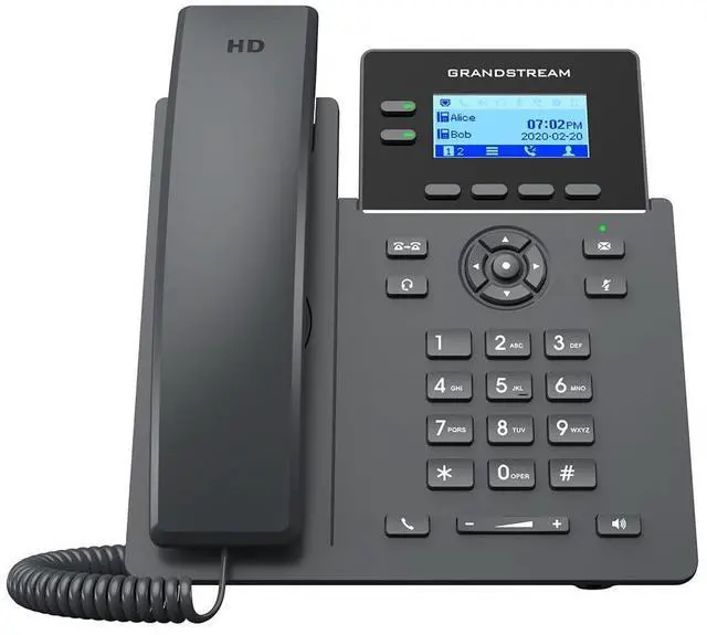 Main image of Grandstream GRP2602G IP Phone | 2 Lines, 4 SIP Accounts | 2.4-Inch LCD Display | Dual-Port Gigabit Ethernet with Integrated PoE