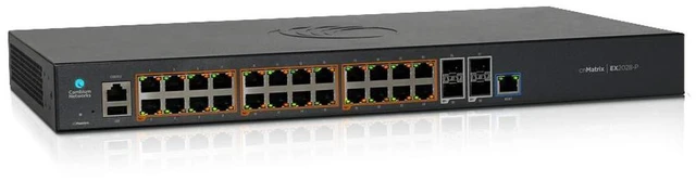 Alt view image 2 of 2 - cambium networks cnmatrix ex2028-p, intelligent ethernet poe switch, 24 1g and 4 sfp+ fiber ports (mx-ex2028pxa-u)