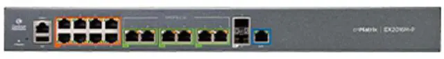 Main image of Cambium Networks cnMatrix EX2016M-P Switch- 86 Gbps Throughput- 6 2.5G & 8 PoE+ Enabled Ethernet Ports- 2 SFP+ Fiber Ports- 512 MB DRAM- 128 MB Flash Storage (No Power Cord, USA Only)- MXEX2016MxPA01