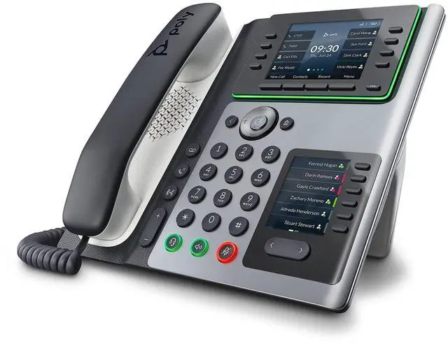 Main image of Poly Edge E450 IP Desk Phones (Plantronics + Polycom)  Easy to Install with Included Wi-Fi  8-line Keys Supporting up to 32 Lines - Integrated Bluetooth for Mobile Phone and Headset Pairing