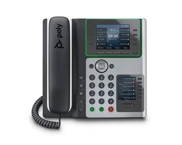 Alt view image 2 of 6 - Poly Edge E450 IP Desk Phones (Plantronics + Polycom)  Easy to Install with Included Wi-Fi  8-line Keys Supporting up to 32 Lines - Integrated Bluetooth for Mobile Phone and Headset Pairing