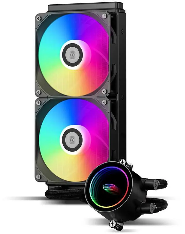 Alt view image 5 of 10 - PCCOOLER CPS DA240 ARGB AIO CPU Liquid Cooler, 240mm Radiator, 260W TDP, Infinity Halo ARGB Effect, High-Performance 3000 RPM Pump Speed, for Intel LGA 20XX/1851/1700/1200/115X & AMD AM5/AM4, Black