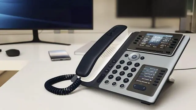 Alt view image 5 of 6 - Poly Edge E450 IP Desk Phones (Plantronics + Polycom)  Easy to Install with Included Wi-Fi  8-line Keys Supporting up to 32 Lines - Integrated Bluetooth for Mobile Phone and Headset Pairing